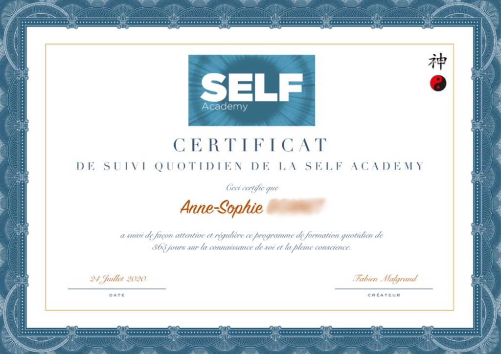 Certificat SELF Academy